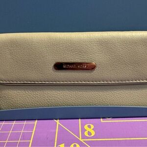 Michael Kors Gray Leather Wallet/Clutch